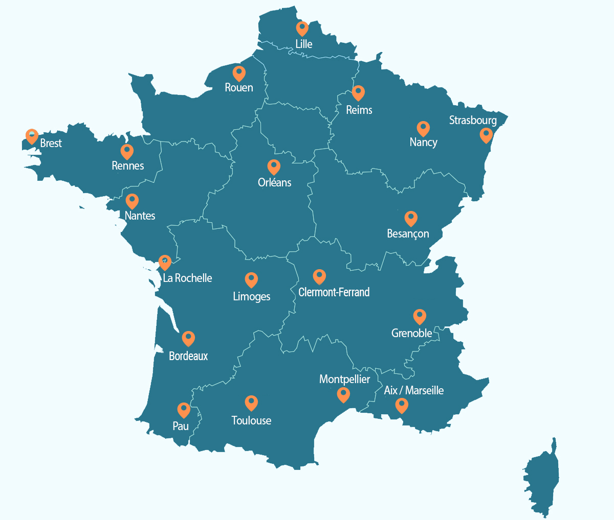carte emplacement des formations